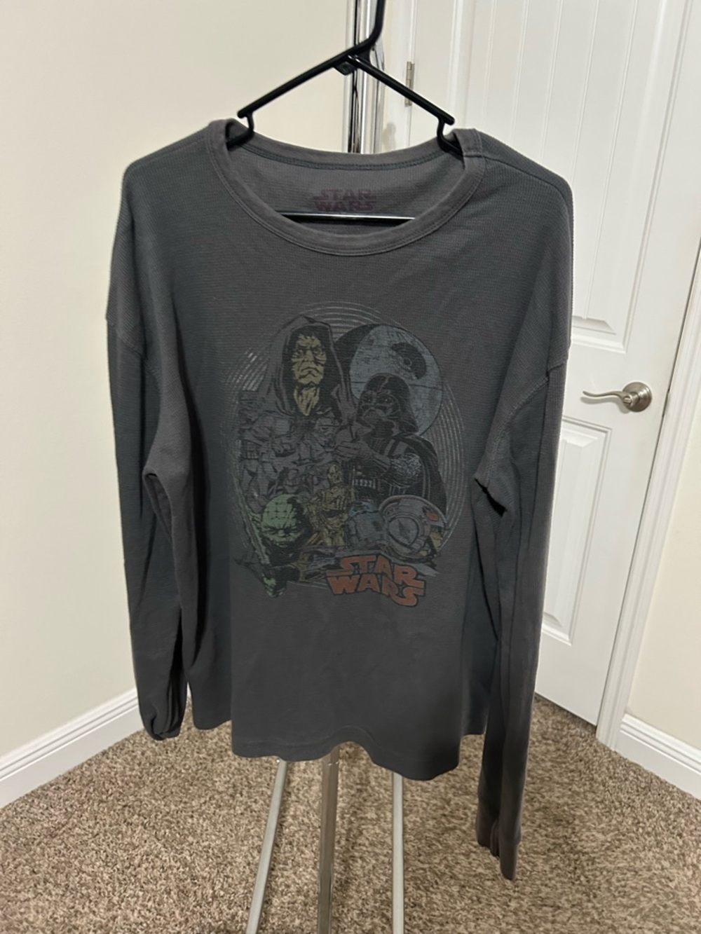 Star Wars Gray Vintage-Style Graphic Thermal Tee
